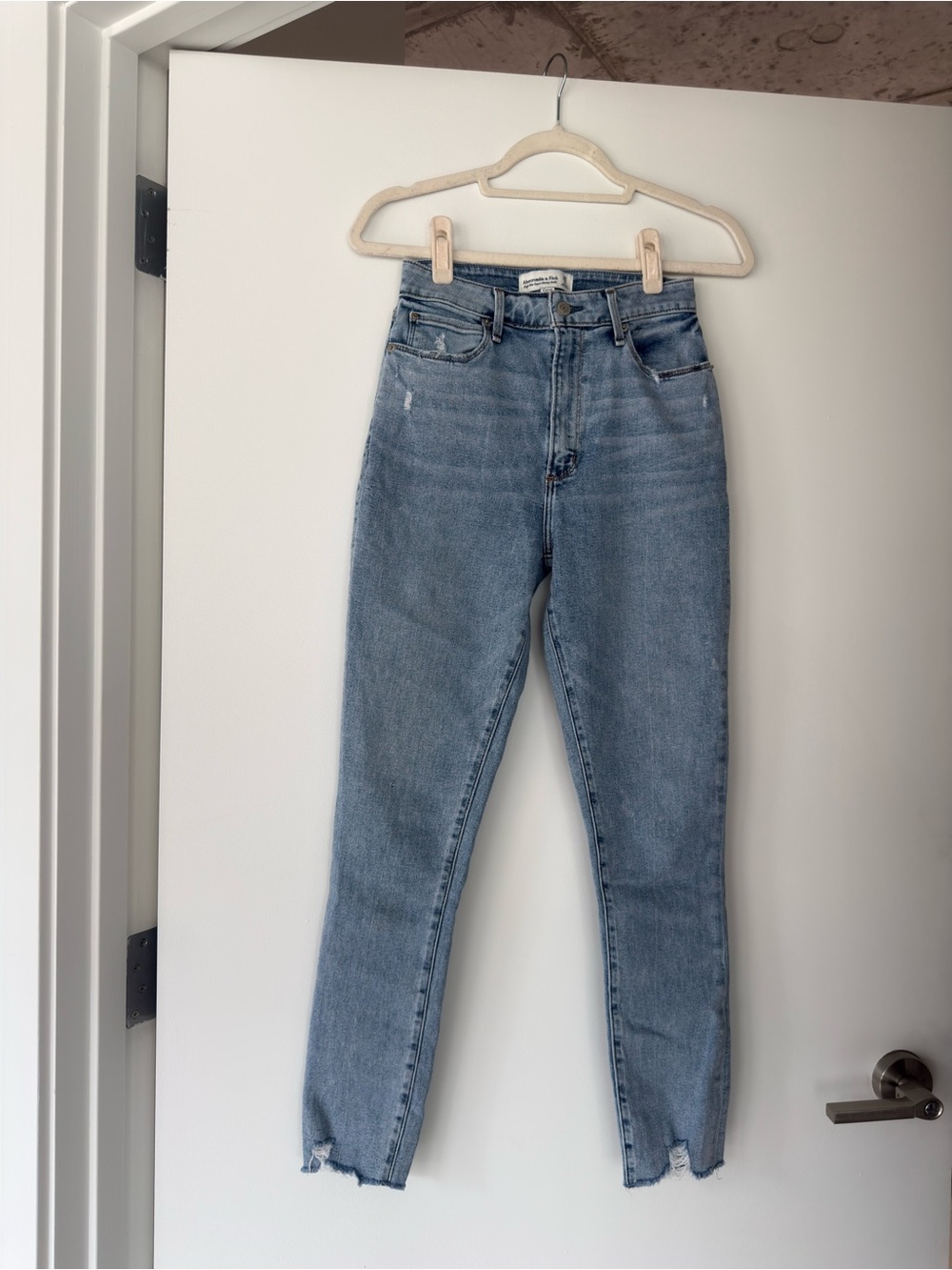 Abercrombie & Fitch Light Blue High-Rise Tapered Jeans